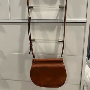 Vera Bradley Brown Leather Sidesaddle crossbody bag